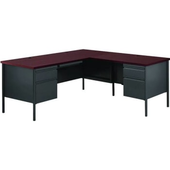 Image for Hirsh 72 In. L-Shaped Executive Desk 4-Drawer With Right Return (Charcoal) (Mahogany) from HD Supply