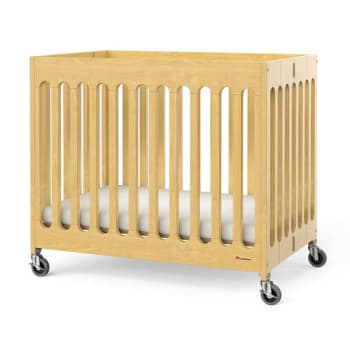 Image for Foundations Compact Boutique™ Folding Crib, Slatted Foam Mattress, Natural from HD Supply