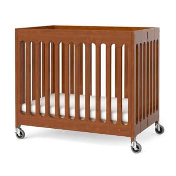 Image for Foundations Compact Boutique™ Folding Crib,slatted Casters Foam Mattress,cherry from HD Supply