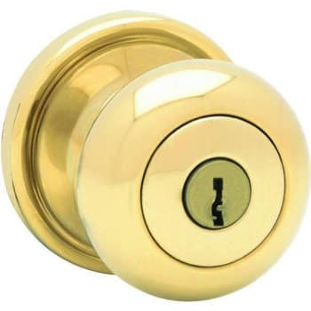 Image for Kwikset Hancock Keyed Entry Door Knob (Polished Brass) from HD Supply