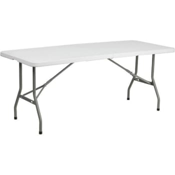 Image for Carnegy Avenue # RB3072FH 72 in. Plastic Tabletop Metal Frame Folding Table (Granite White) from HD Supply