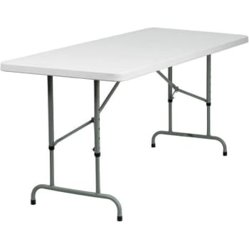 Image for Carnegy Avenue # RB3072ADJ 72 in. Plastic Tabletop Metal Frame Folding Table (Granite White) from HD Supply