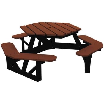 Hex 6 Ft. Brown Recycled Plastic Picnic Table