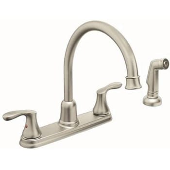 Image for Cleveland Faucet Group Cornerstone 2-Handle Hi-Arc Kitchen Faucet (Stainless Steel) from HD Supply