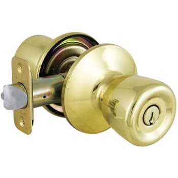 Image for Defiant Waterbury Keyed Entry Door Knob (Polished Brass) from HD Supply