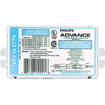 Philips Advance Compact Fluorescent Ballast 2 Bulb Electronic 13w 120-277v