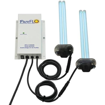 Dual 16 In. 180-Microwatt Lamps Remote Air Purifier W/ Magnetic Z-Brackets