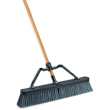 Libman 24 In. Rough Surface Industrial Push Broom W/ Brace And Handle (4-Case)