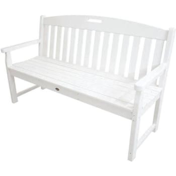 Trex Outdoor Furniture Yacht Club 60 In. Plastic Patio Bench (Classic White)