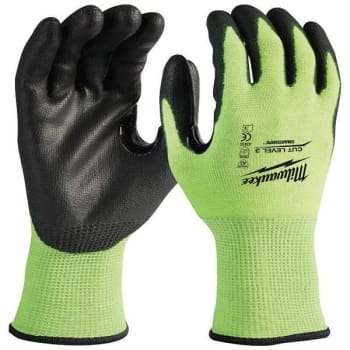 Image for Milwaukee X-Large High-Visibility Cut Resistant Level 3 Polyurethane Work Gloves from HD Supply