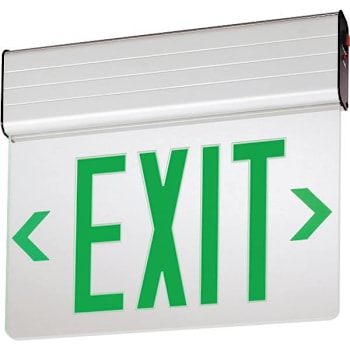 Image for Lithonia Lighting Edg Aluminum LED Green Emergency Exit Sign from HD Supply