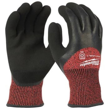 Image for Milwaukee Large Red Latex Level 3 Cut Resistant Insulated Winter Dipped Work Gloves from HD Supply