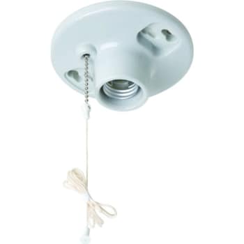 Satco® Porcelain Pull Chain Lighting Socket (Ivory)