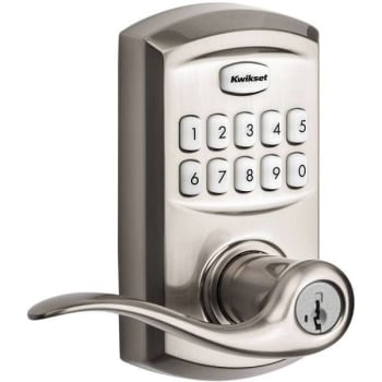 Image for Kwikset Keypad Electric Single-Cylinder Door Lever W/ Smartkey Security (Satin Nickel) from HD Supply