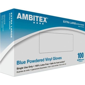 Image for Ambitex X-Large Blue Vinyl Powdered General Purpose Gloves (100-Pack) from HD Supply