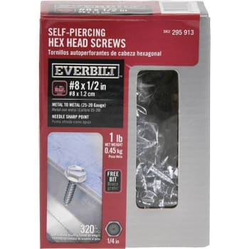 Image for Everbilt #8 X 1/2 In. Hex Flange Self-Piercing Screw 1 Lb. Box (320-Pack) from HD Supply
