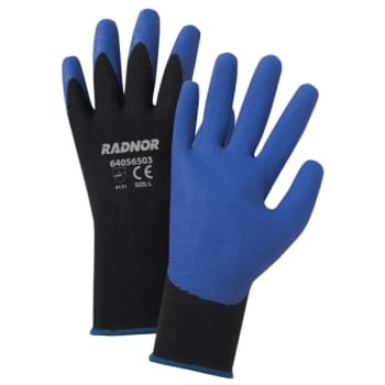 Image for Radnor Large 15 Gauge Black PVC Palm Coated Gloves W/ Nylon Knit Liner, 4 Pair from HD Supply