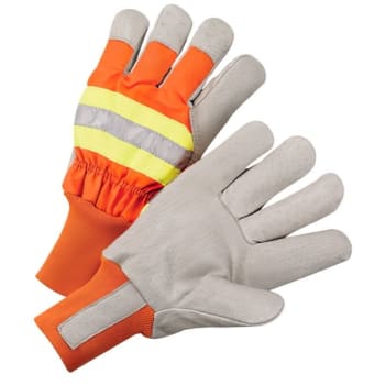 Radnor X-Large Orange/Gray Pigskin Cold Weather Glove With Knit Wrist, 1 Pair