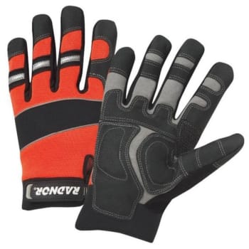 Image for Radnor 2XL Black And Orange Premium Suede Leather And Mechanics Gloves, 1 Pair from HD Supply