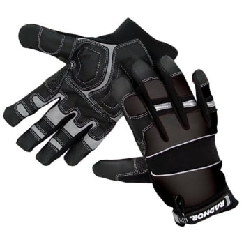 Radnor 2XL Black Premium Suede, Leather And Spandex Mechanics Gloves, 1 Pair