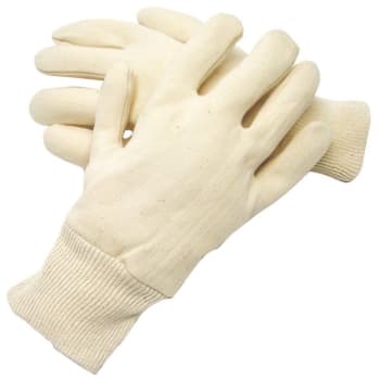 Radnor Men's 7Oz White Reversible 100% Cotton Jersey Glove W/Knit Wrist, 12 Pair