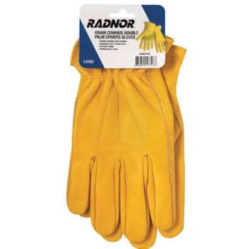 Radnor Medium Premium Grain Cowhide Unlined Drivers Glove W/Slip-On Cuff, 1 Pair