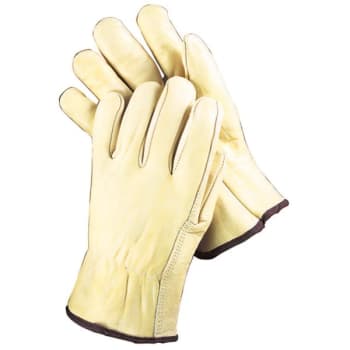 Radnor Small Grain Cowhide Unlined Drivers Glove With Slip-On Cuff, 2 Pair