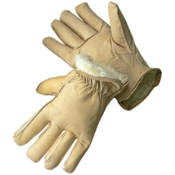Radnor Medium Tan Leather Cowhide Thinsulate Lined Cold Weather Gloves, 1 Pair