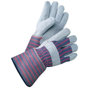 Radnor XL Shoulder Split Leather Palm Glove W/Canvas Back/Gauntlet Cuff, 4 Pair