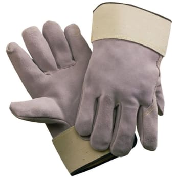 Image for Radnor Large Split Leather Palm Glove W/ Split Leather Back/Safety Cuff, 2 Pair from HD Supply