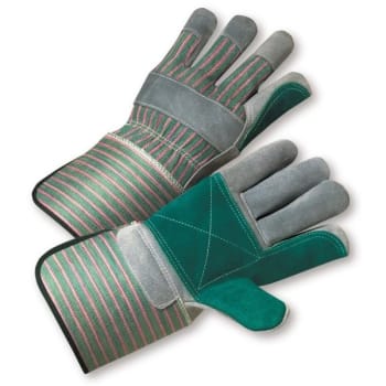 Radnor XL Double Leather Palm Glove With Canvas Back And Gauntlet Cuff, 4 Pair