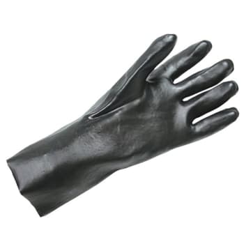 Radnor L Black Economy PVC Chemical Resistant Glove W/Semi-Rough Grip, 6 Pair
