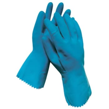 Radnor 18 Mil Small Blue Latex Chemical Resistant Gloves, Package of 10 Pairs