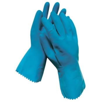 Radnor 18 Mil X-Large Blue Latex Chemical Resistant Gloves, Package of 10 Pairs