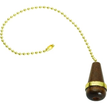 Pull Chain Brass 12" Walnut And Brass Package Of 4
