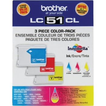 Image for Brother® LC51Ink Cartridge, Tri-Color, Pack Of 3 from HD Supply