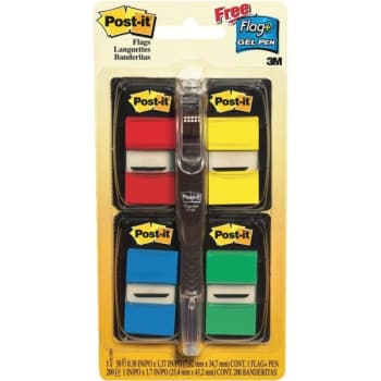 Post-It®Flags, 1" x 1-3/4", Assorted Primary Colors, Pack Of 4 Pads
