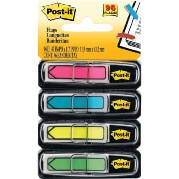 Post-It® Arrow Flags, 1/2", Assorted Bright Colors, Package Of 4 Pads