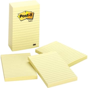 Image for Post-It® Lined Notes, 4" x 6", Canary Yellow, Package Of 5 Pads from HD Supply