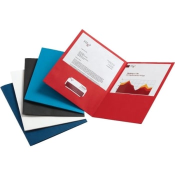 Image for Office Depot Brand Leatherette Twin-Pocket Folders, Assorted Colors, Pack Of 10 from HD Supply