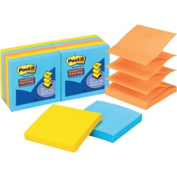 Image for Post-It® Pop-Up Notes, Electric Glow Collection, 3" X 3", Pack Of 10 Pads from HD Supply