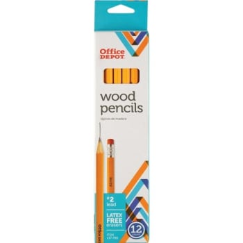 Image for Office Depot® Wood #2 Pencil Box Yellow Finish, Box Of 12 from HD Supply