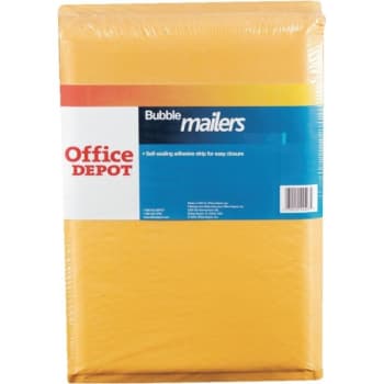 Office Depot® Brand Self-Sealing Bubble Mailer, 10-1/2" x 15", Package Of 12