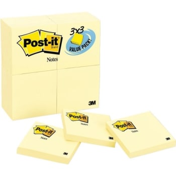 Image for Post-It® Notes, 3" x 3", Canary, Package Of 12 Pads from HD Supply