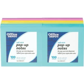 Image for Office Depot® Brand Pop-Up Notes, 3" x 3", Assorted Colors, Package Of 12 from HD Supply