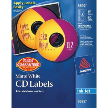 Image for Avery® Inkjet CD/DVD Labels, Pack Of 40 from HD Supply