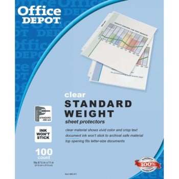 Image for Office Depot® Brand Top-Load Sheet Protectors, Standard,box Of 100 from HD Supply