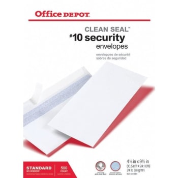 Image for Office Depot® Brand #10 Clean-Seal White Security Envelope, Box Of 500 from HD Supply