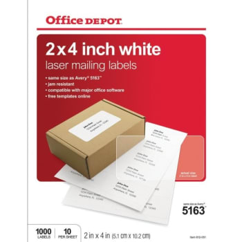 Image for Office Depot 2 X 4 In. Shipping Labels (1000-Pack) from HD Supply