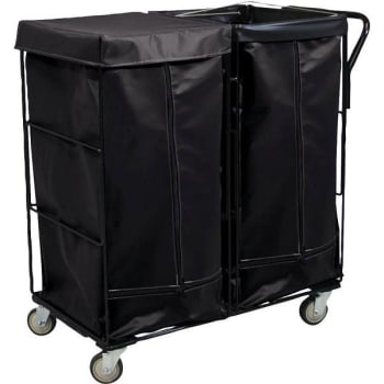 Image for Royal Basket Trucks 11 Bushel 2-Compartment Collection Cart (Black) from HD Supply